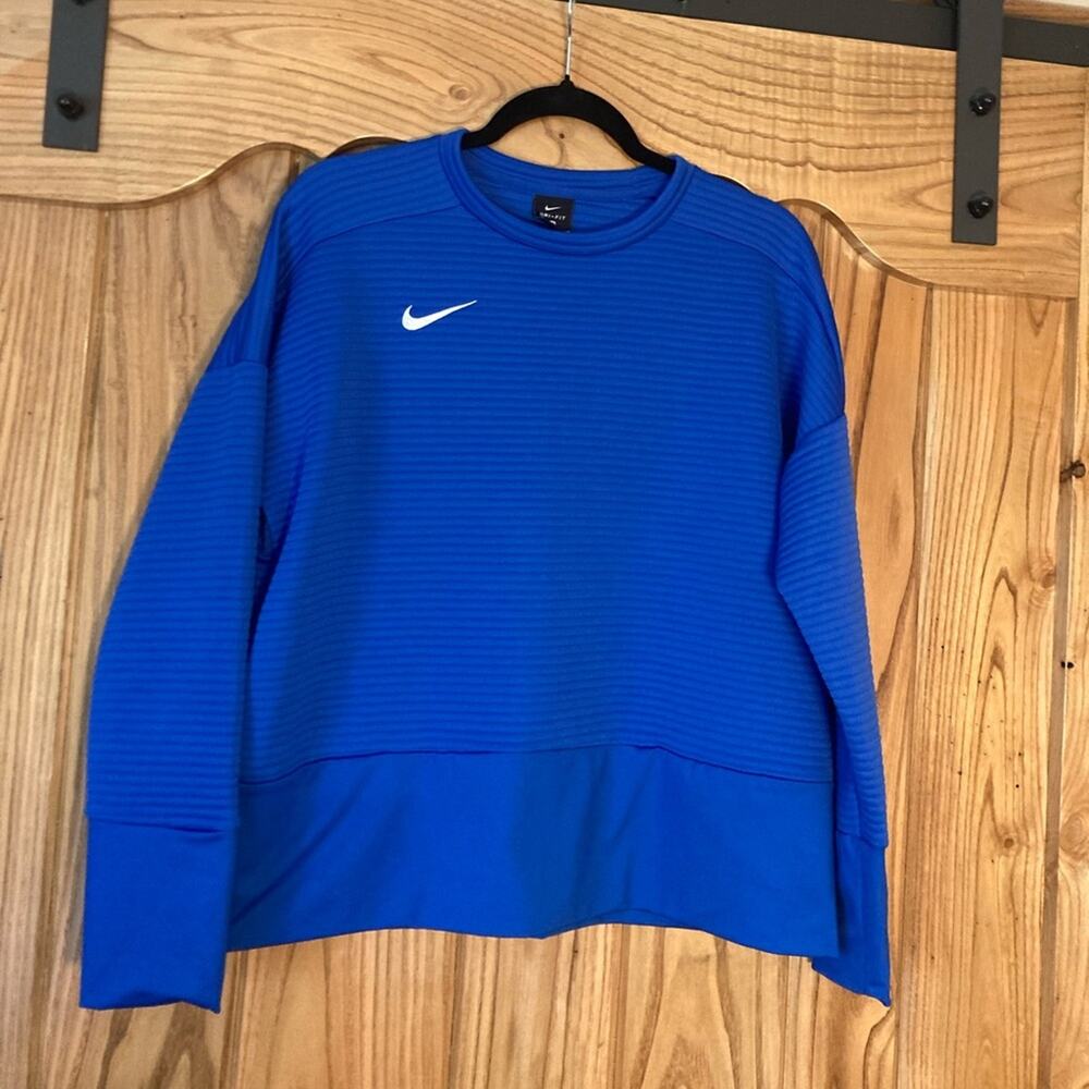Nike Sweatshirt Blue Ribbed Pockets Women's Medium